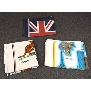 Kitchen Tea Towel Lot‎ of 3 Australia Souvenir 100% Cotton Map Flag Koala Bear